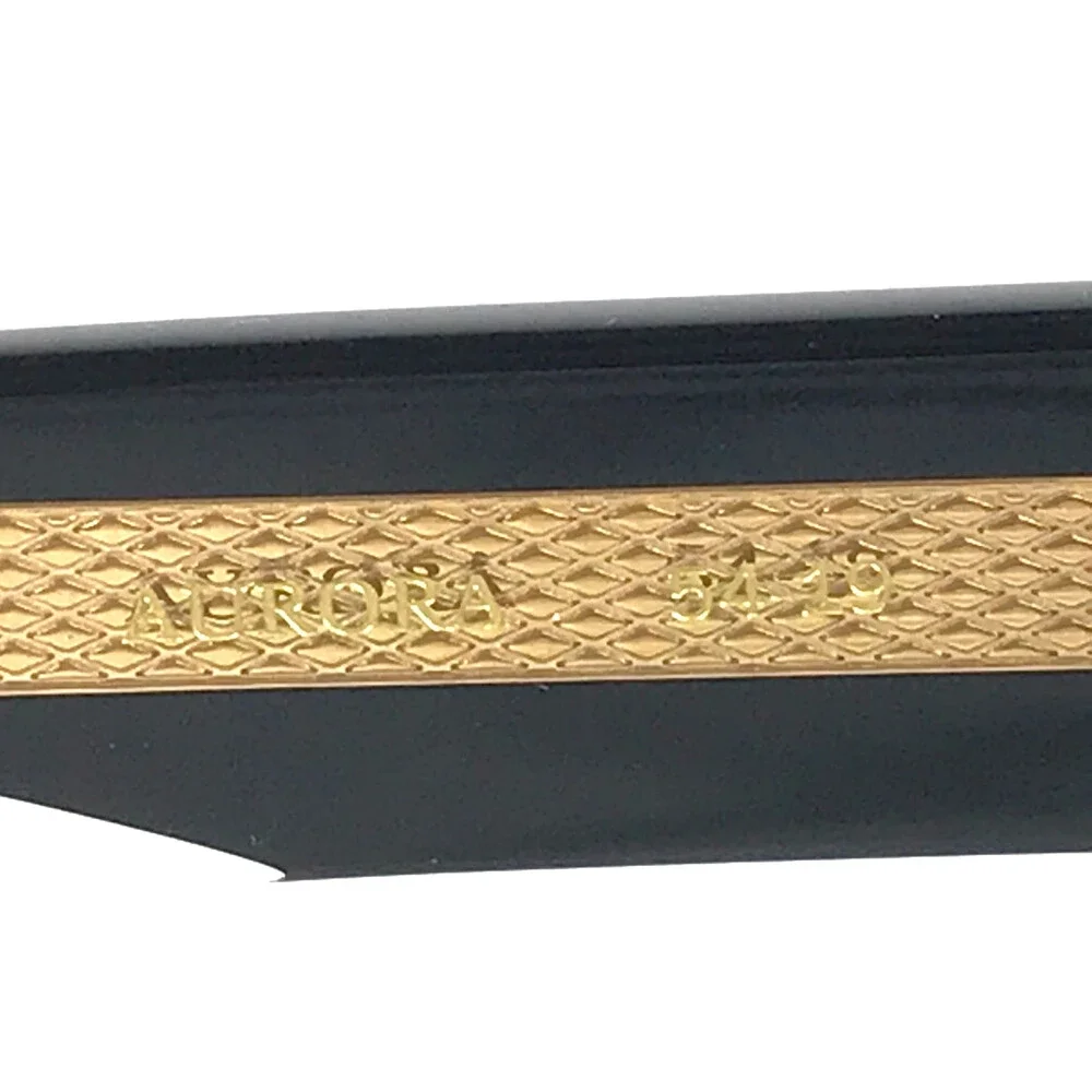 Alfred Kerbs Eyeglasses Frames AURORA BK Shiny Black Gold Round 54-19-142